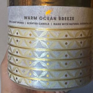 Bath & Body Works Warm Ocean Breeze Candle - Gold and Cream